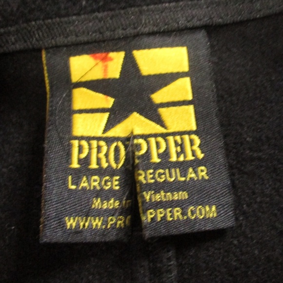 Propper Jacket Men's Large Black Soft Shell Fleece Lined Full Zip - Picture 6 of 7